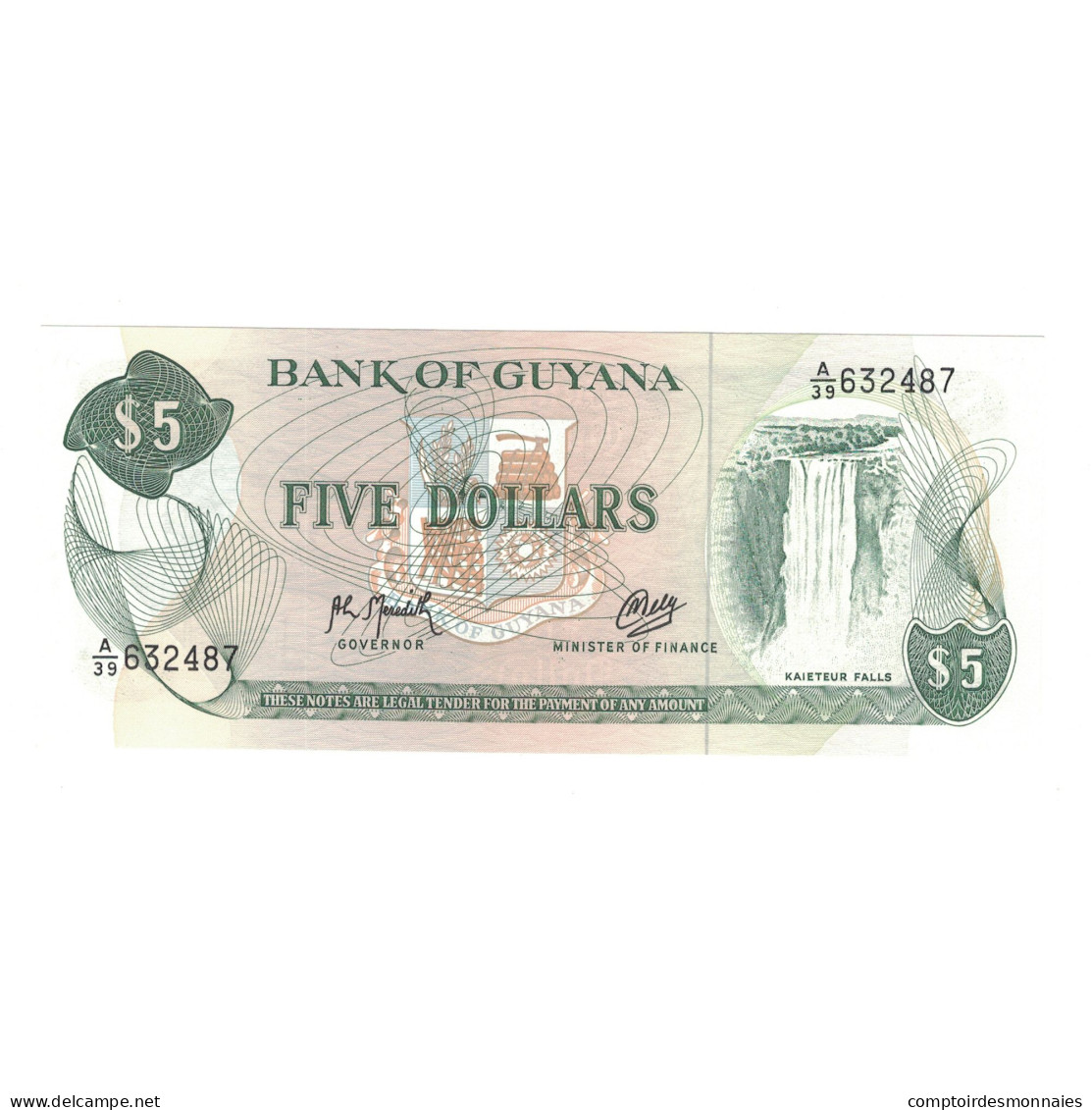 Billet, Guyana, 5 Dollars, KM:22f, NEUF - Guyana