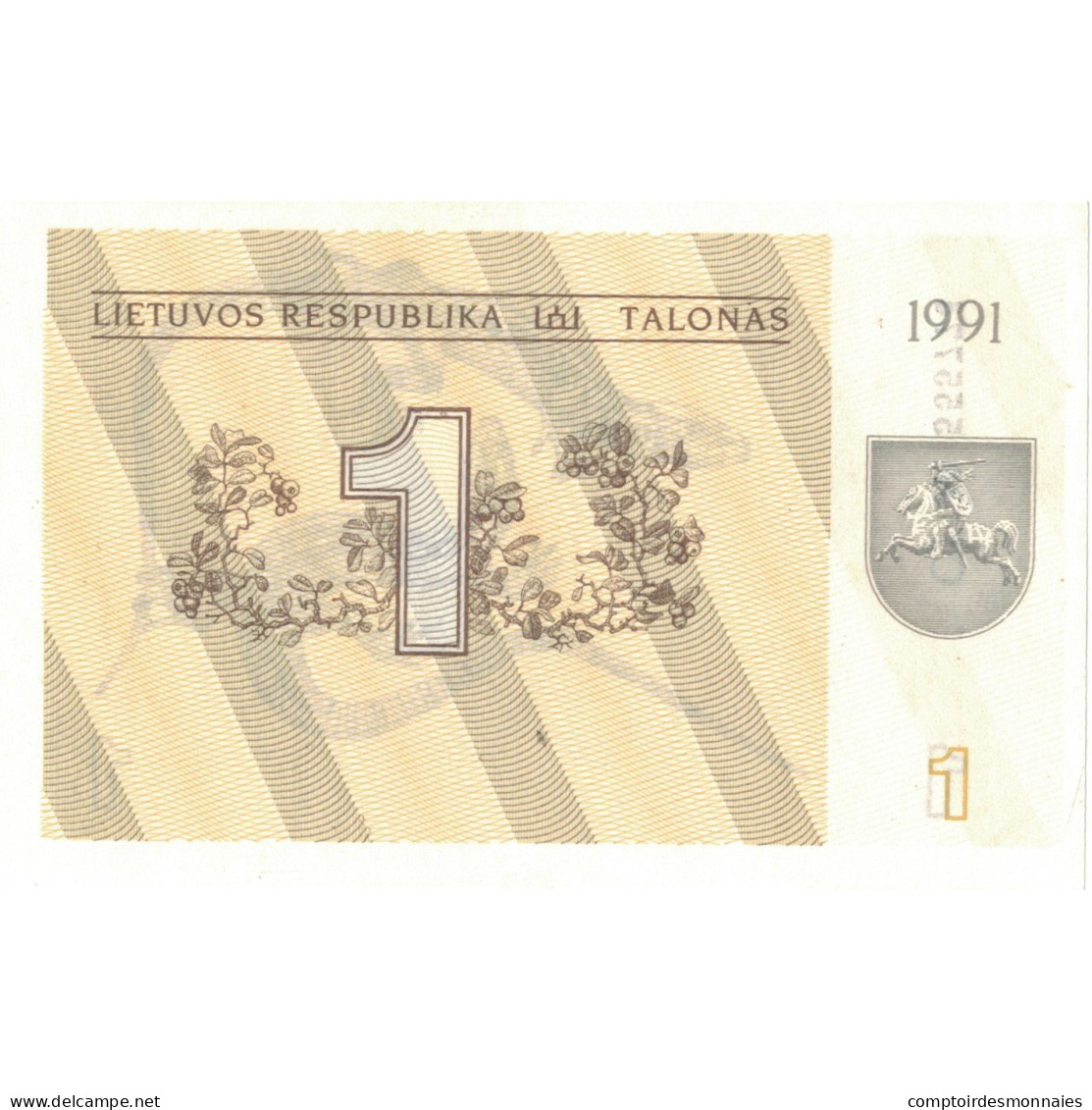 Billet, Lithuania, 1 (Talonas), 1991, Undated, KM:32b, NEUF - Lituania