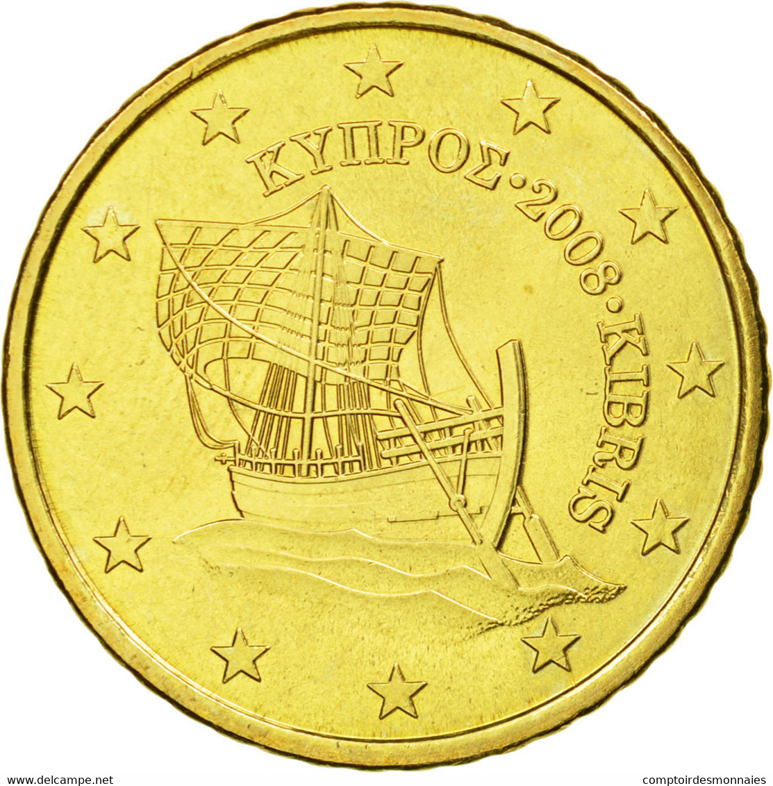 Chypre, 50 Euro Cent, 2008, SUP, Laiton, KM:83 - Zypern