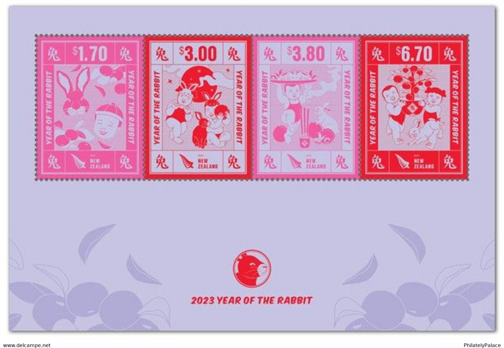 NEW ZEALAND 2023 New Zealand ,Chinese New Year ,Year Of The Rabbit,Zodiac,Jade Emperor, Miniature Sheet MS MNH (**) - Used Stamps