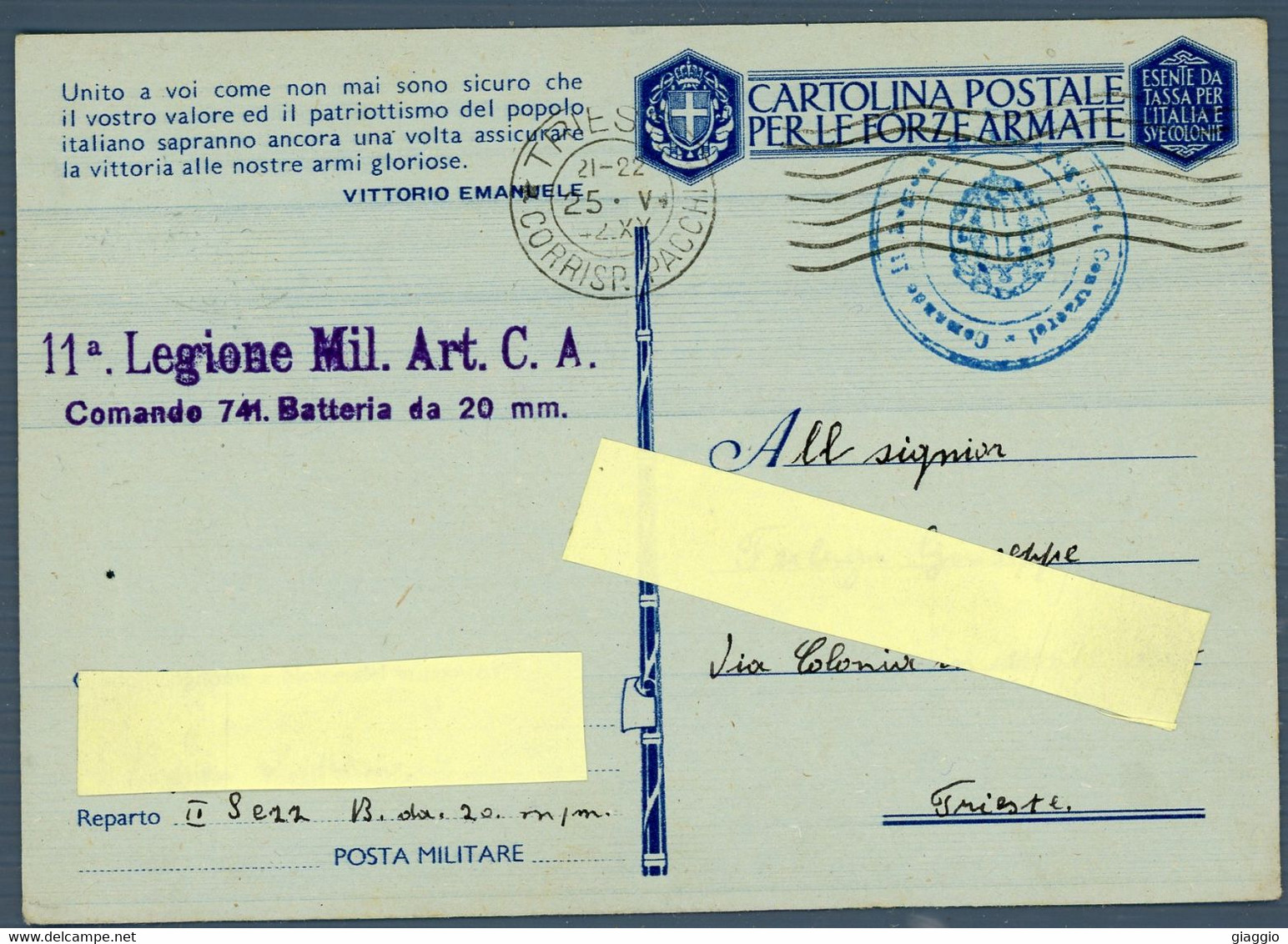 °°° Cartolina Postale N. 4919 - Per Le Forze Armate °°° - 1939-45