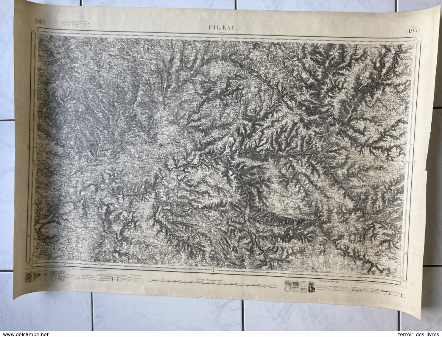 Carte état Major FIGEAC 1862 1886 FOURNOULES St-Constant Mourjou St-Santin St-Santin-De-Maurs St-Parthem Le-Trioulou St- - Midi-Pyrénées