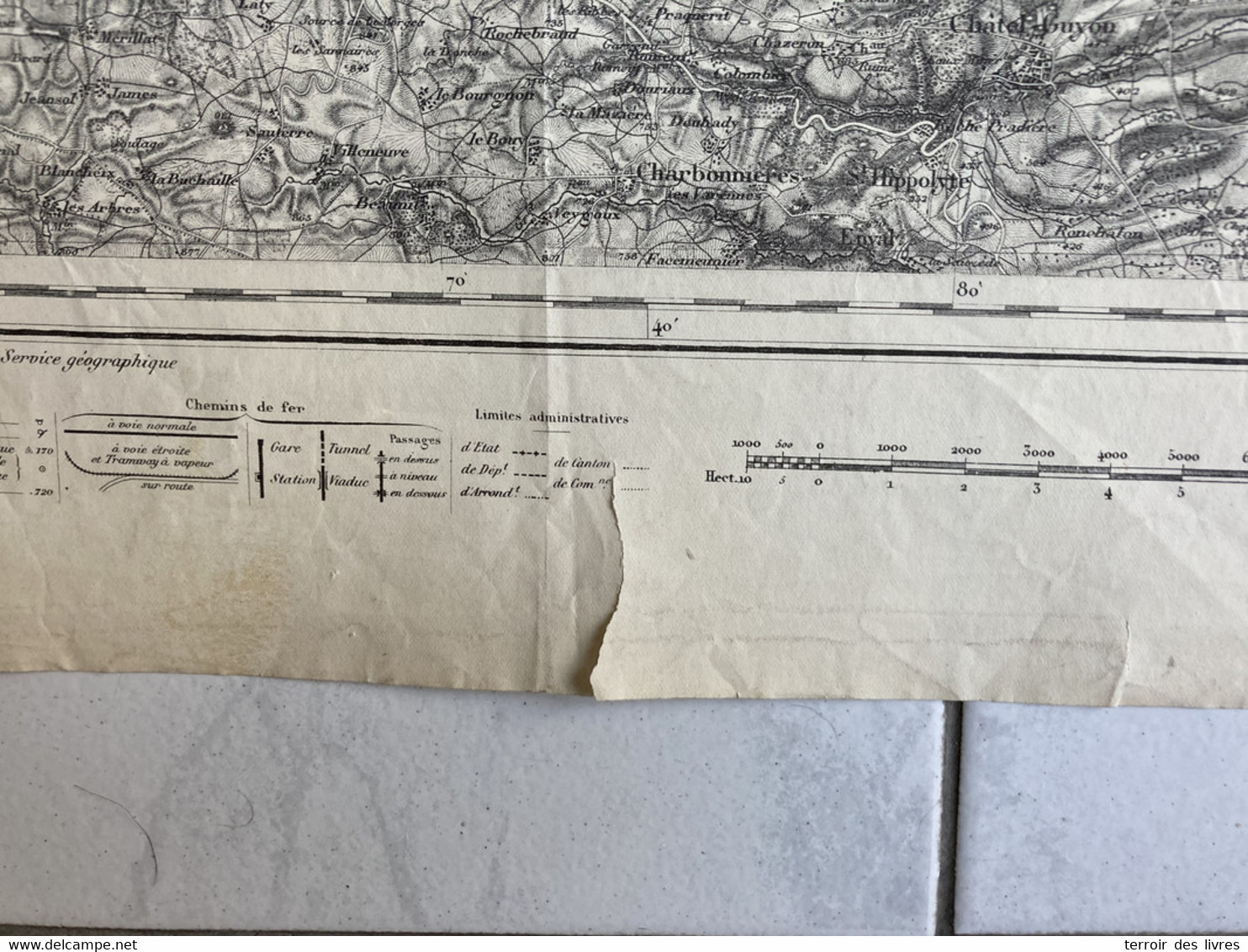 Carte état Major GANNAT 1850 1886 GANNAT Mazerier Poezat St-Priest-D'Andelot Begues Saulzet St-Genes-Du-Retz Charmes Mon - Auvergne