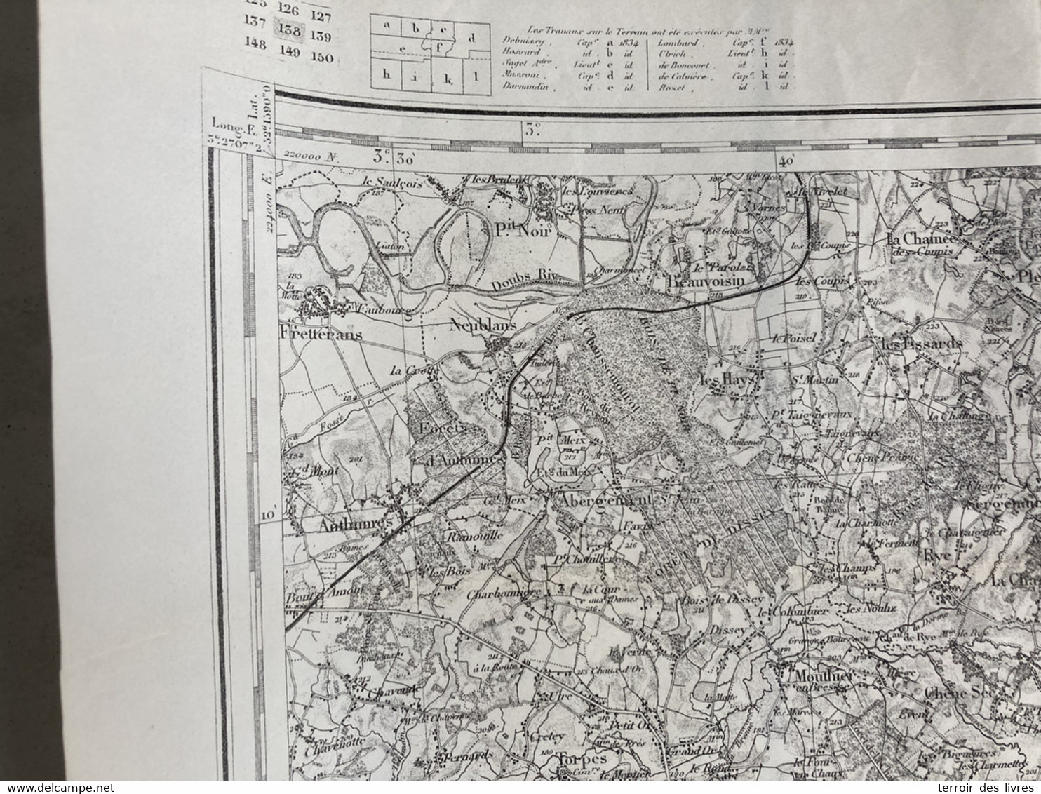 Carte état Major LONS LE SAUNIER 1841 1886 CHATEAU CHALON Voiteur Menetru-Le-Vignoble Nevy-Sur-Seille Domblans Blois-Sur - Franche-Comté