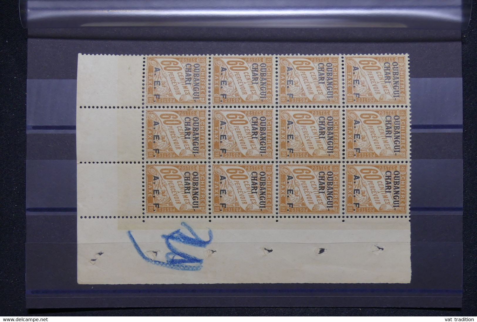 OUBANGUI CHARI - Taxe 60ct En Bloc De 12 Coin De Feuille - Neufs - L 137505 - Unused Stamps