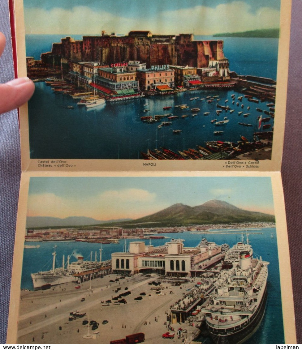 ITALY NAPOLI BOOKLET FOLDER SET BROCHURE MAP GUIDE KARTE CARD ANSICHTSKARTE POSTCARD CARTE POSTALE POSTKARTE PHOTO