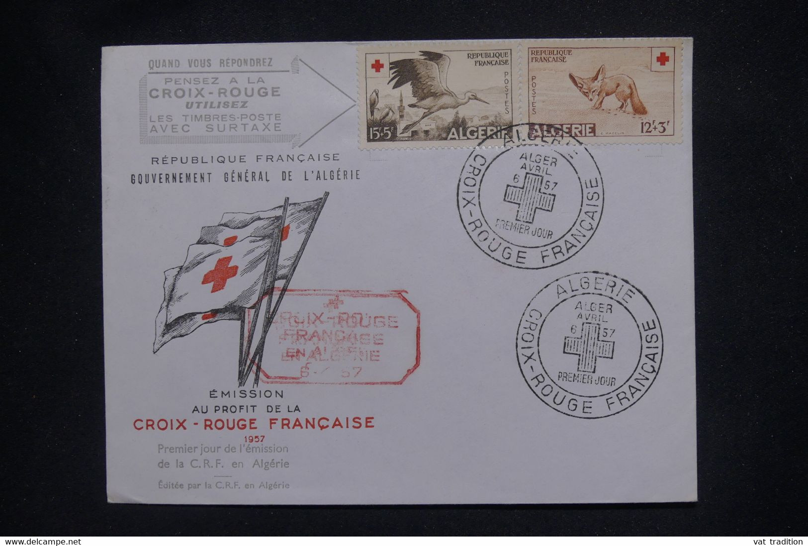 ALGÉRIE - Enveloppe FDC En 1957 - Croix Rouge - L 137517 - FDC