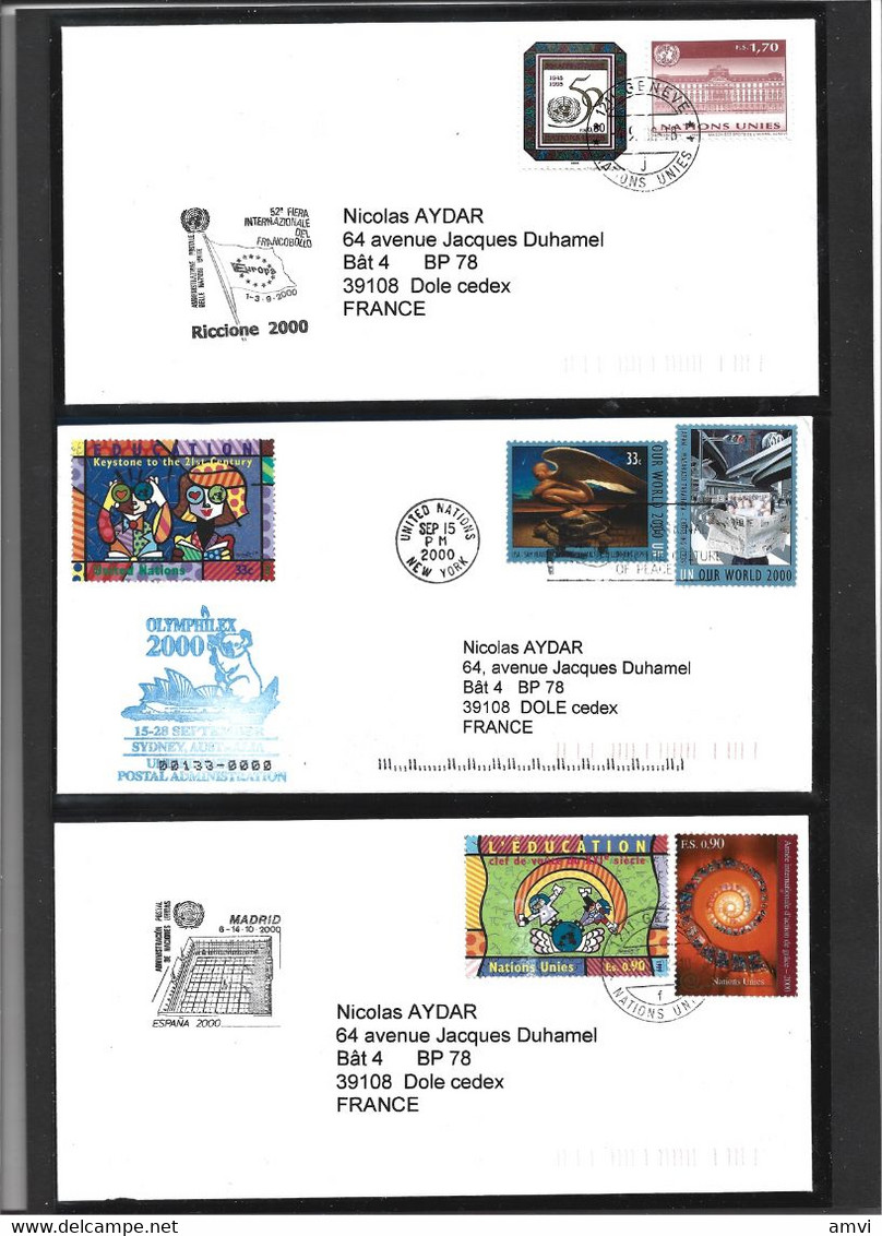 23- 0005 Lot De 11 Enveloppes Nations Unies - Colecciones & Series