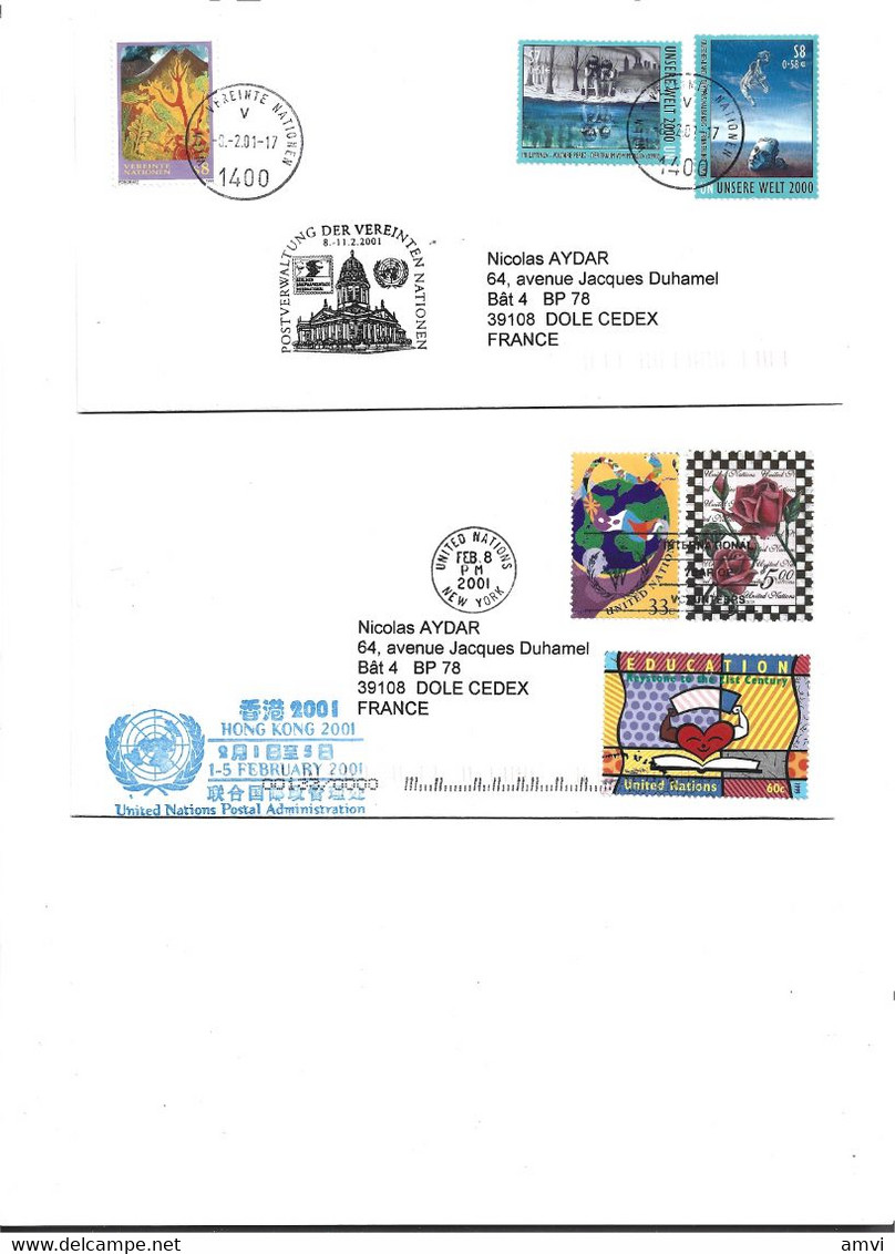 23- 0005 Lot De 11 Enveloppes Nations Unies - Collections, Lots & Series