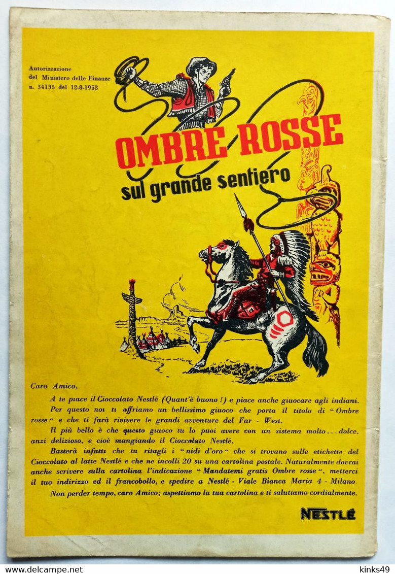 B218> PECOS BILL Albo D'Oro Mondadori N° 22 Del 28 OTT. 1954 ( Il Mistero Del Pony Express ) - Premières éditions