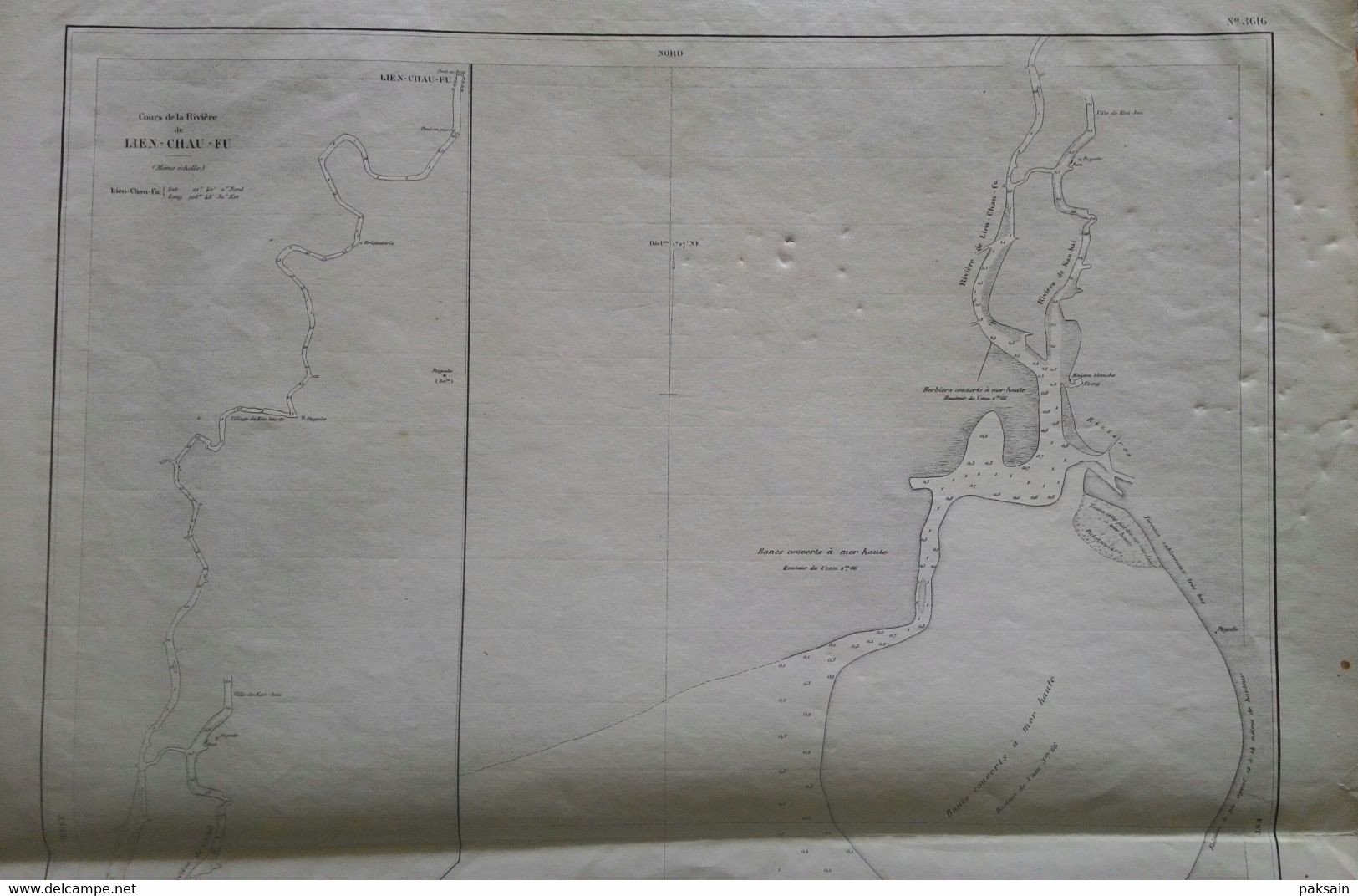 Carte Chine 1878 Croquis Mouillage De PA-KOI PAK-HOI Golfe Du Tonkin Rivière De Lien-Chau-Fu Map China - Zeekaarten