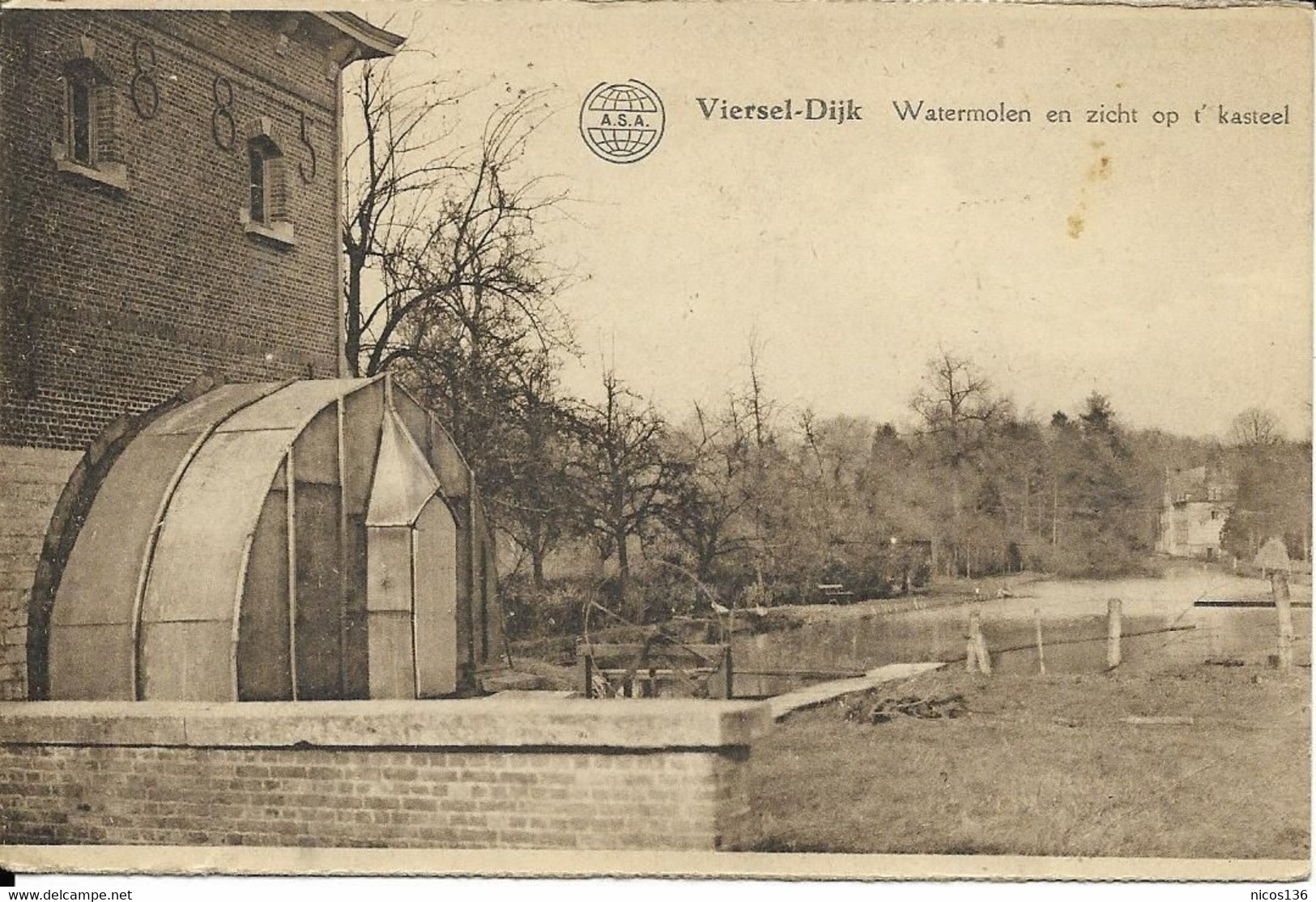 VIERSEL -DIJK    WATERMOLEN EN ZICHT OP T' KASTEEL - Zandhoven