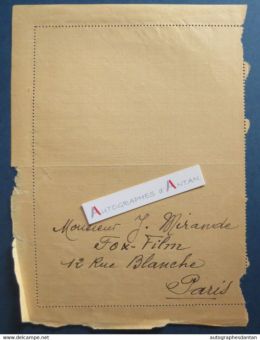 ● L.A.S 1933 Fernand FREY Acteur Chanteur à Jacques Mirande (Fox Film) Villez - Asnières / Escaudœuvres - Lettre Cinéma - Schauspieler Und Komiker