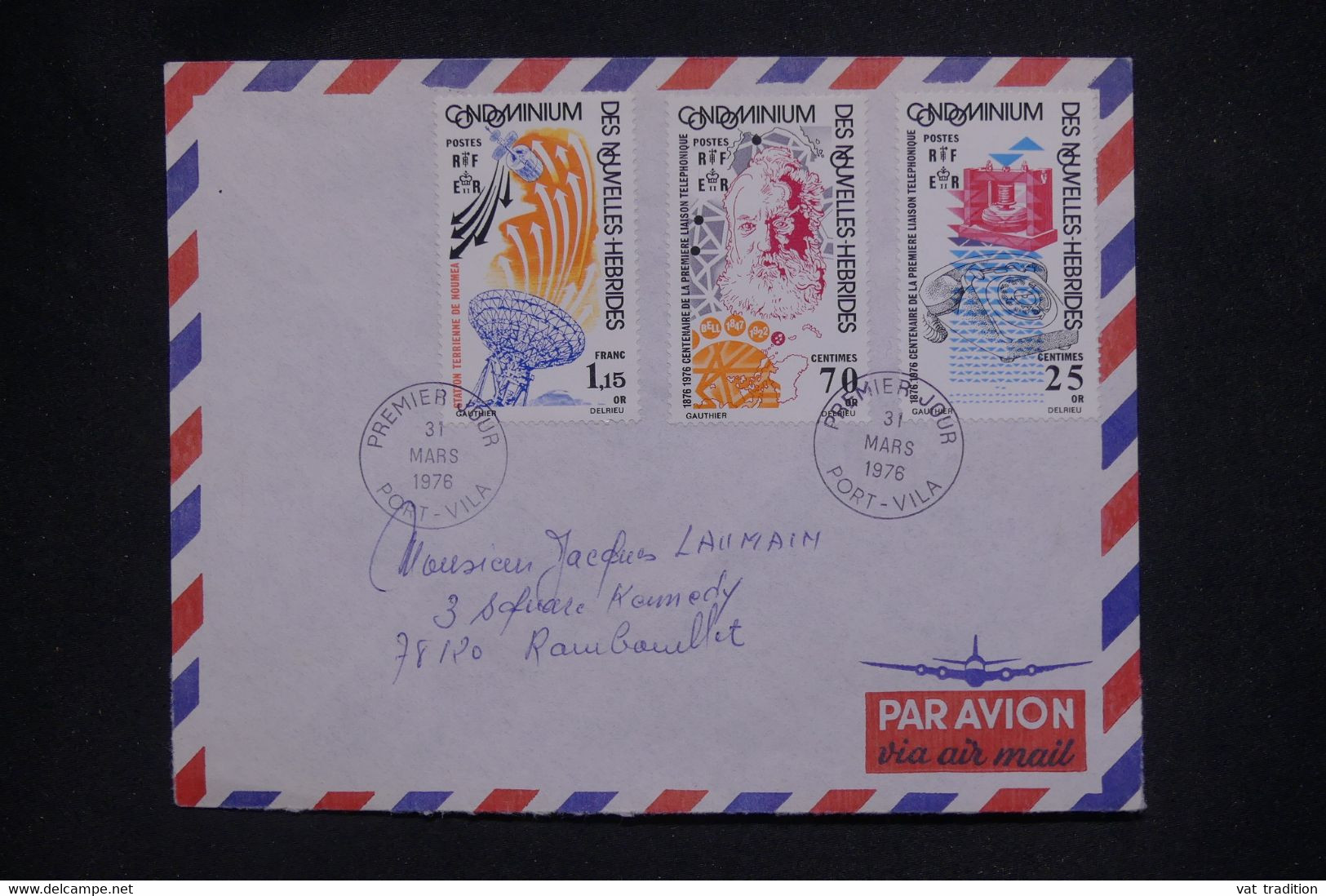 NOUVELLES HÉBRIDES - Oblitération FDC En 1976 Sur Enveloppe Pour La France - L 137532 - FDC