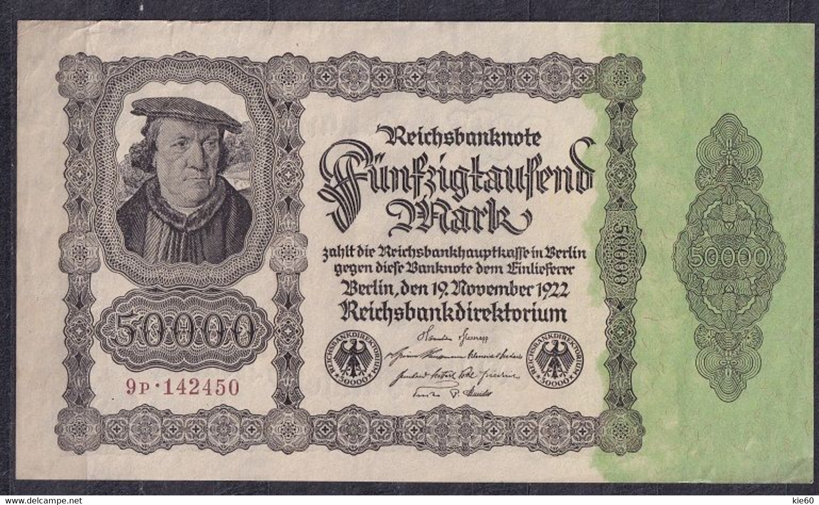 Germany - 1922 - 50 000 Mark  - S 9p .. P79a4, R79d.. VF - 50000 Mark