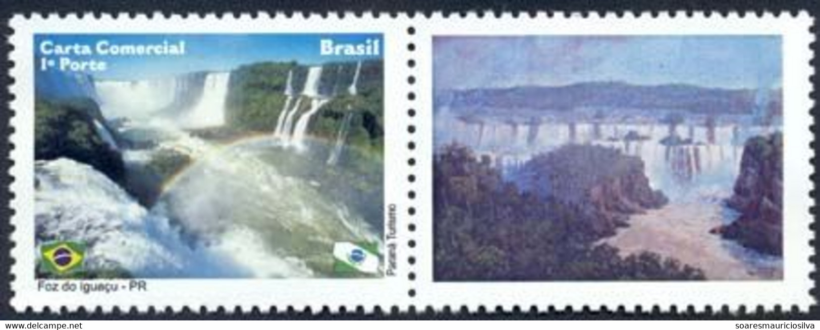 Brazil RHM-C-2996 Personalized Stamp Foz Do Iguaçu Issued In 2010 Alluding To Iguazu River Falls Iguassu Fall - Gepersonaliseerde Postzegels