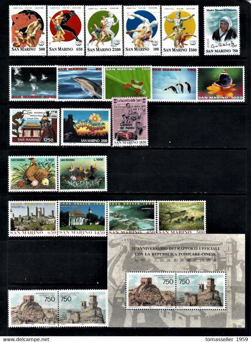 San Marino-13!!! Full Years 1995-2007) Sets -Almost 190 Issues (st.+s/s+booklets).MNH** - Années Complètes