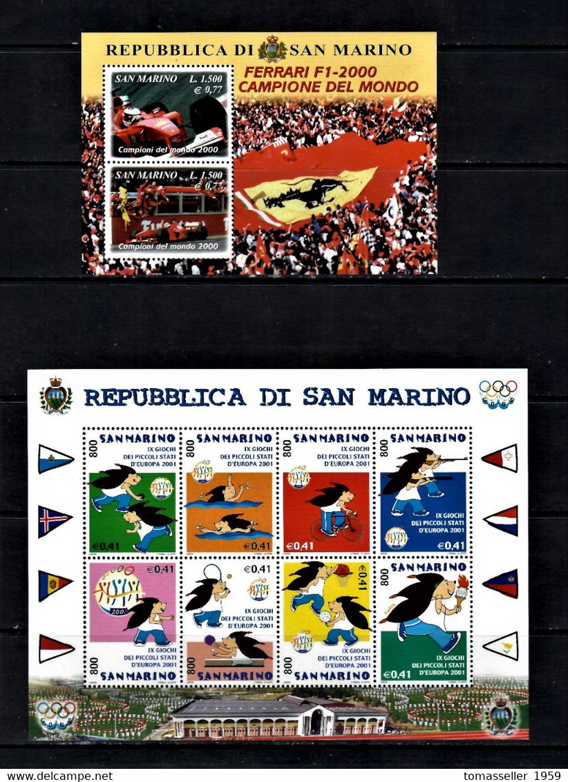 San Marino-13!!! Full Years 1995-2007) sets -Almost 190 Issues (st.+s/s+booklets).MNH**