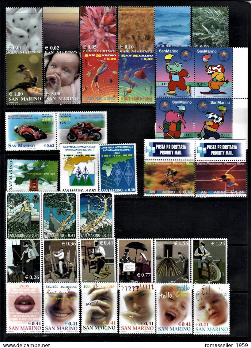 San Marino-13!!! Full Years 1995-2007) sets -Almost 190 Issues (st.+s/s+booklets).MNH**