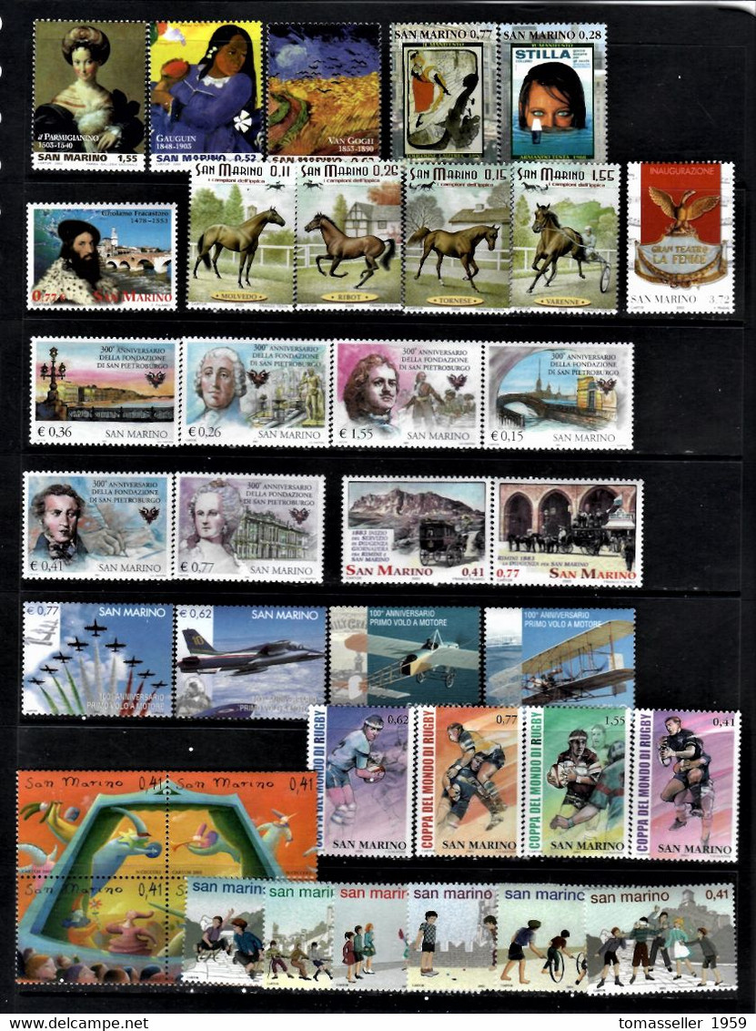 San Marino-13!!! Full Years 1995-2007) sets -Almost 190 Issues (st.+s/s+booklets).MNH**