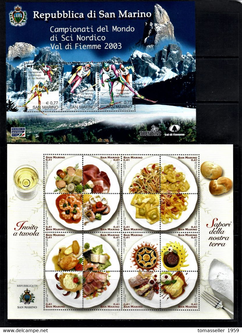 San Marino-13!!! Full Years 1995-2007) sets -Almost 190 Issues (st.+s/s+booklets).MNH**