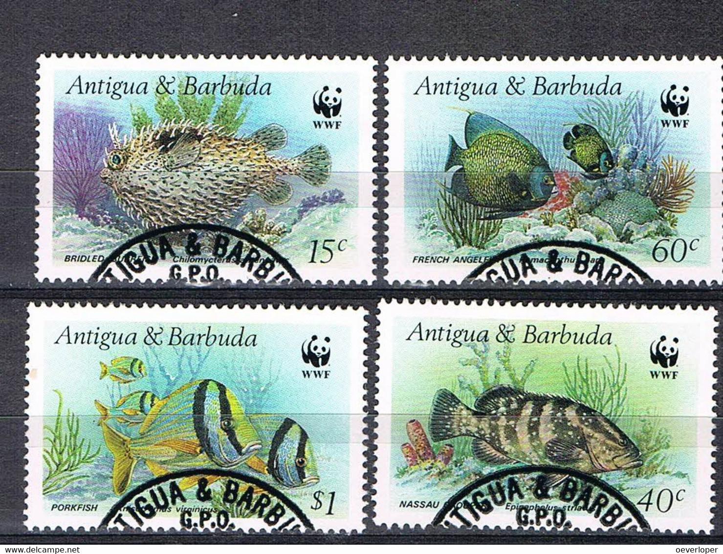 Antigua 1987 WWF Fish - Oblitérés