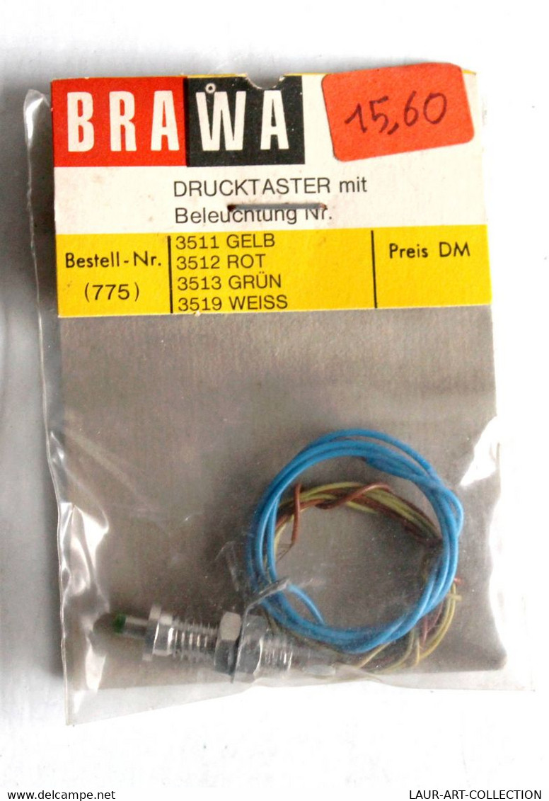 BOUTON POUSSOIR LUMINEUX VERT - BRAWA N°775 DRUCKTASTER BELEUCHTUNG 14V. - NEUF - MODELISME FERROVIAIRE (1712.92) - Alimentation & Accessoires électriques