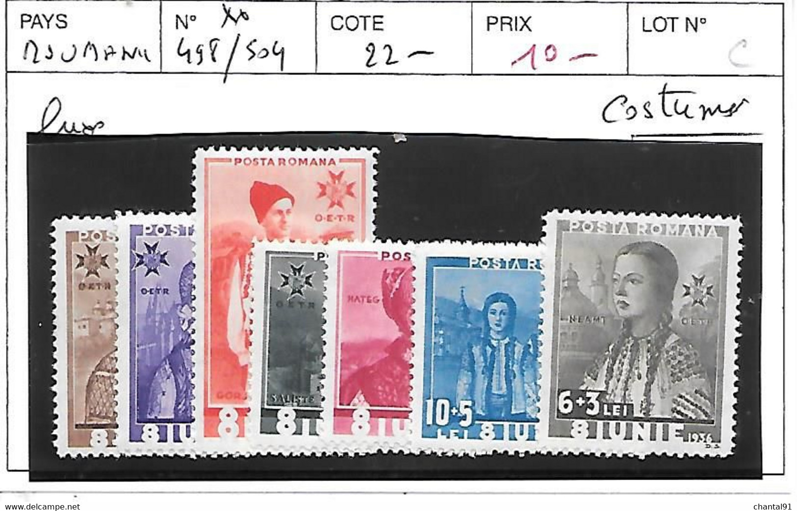 ROUMANIE N° 498/504 **18348 - Unused Stamps
