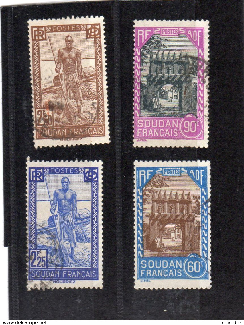 SOUDAN Français , Année 1939-40 ,lot De 4 Valeurs N°113,115,120,121 Oblitérés - Soudan (1954-...)