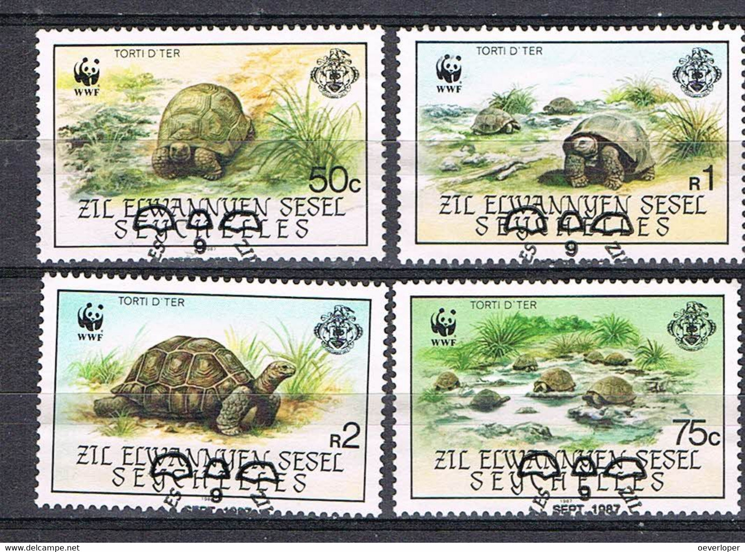 Seychelles 1985 Turtles WWF Used - Oblitérés