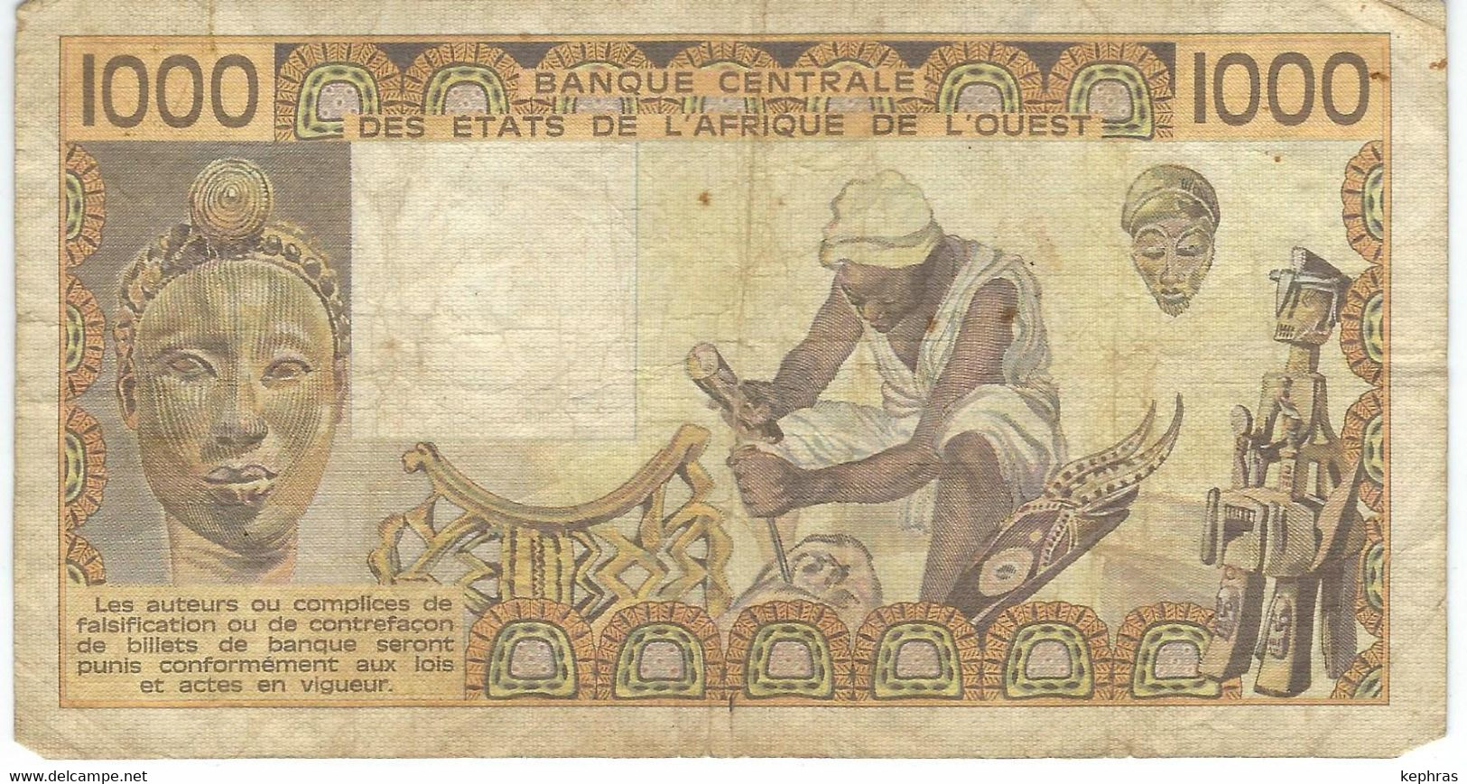 Banque Centrale Etats Afrique De L'Ouest - 1000 Francs - 1981 - Dans L'état - Autres - Afrique
