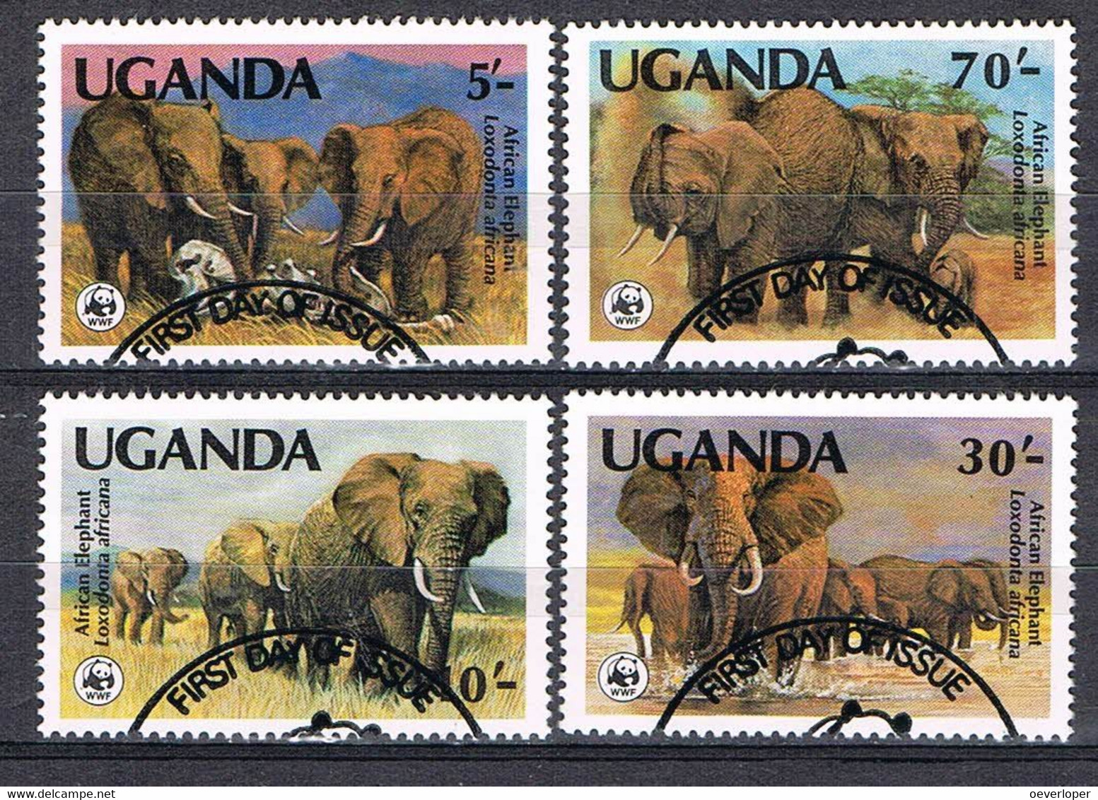 WWF Uganda 1983 Elephants Used - Used Stamps