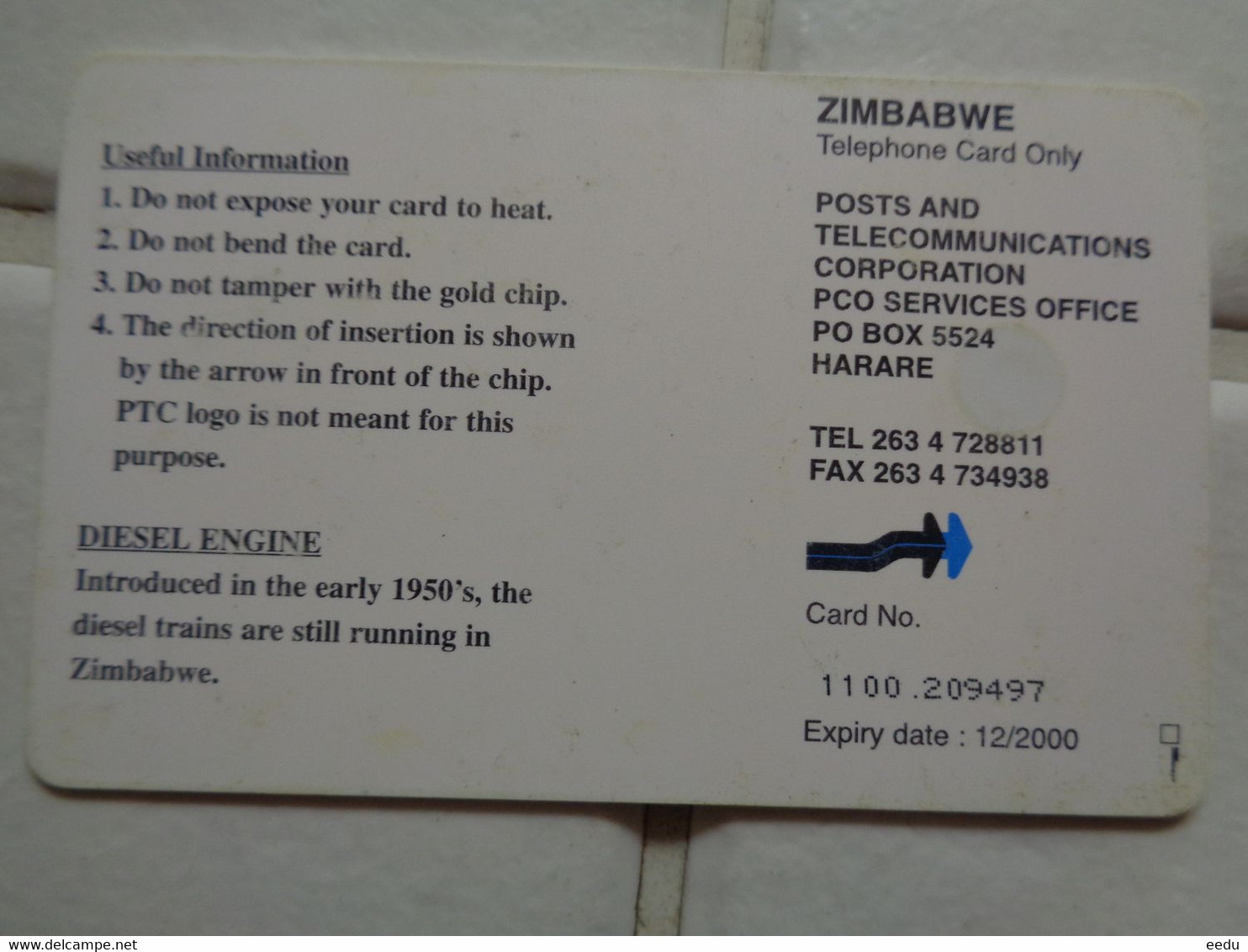 Zimbabwe Phonecard Train - Simbabwe
