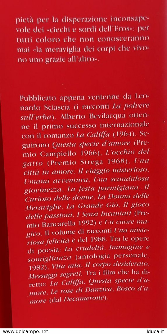 I110463 Alberto Bevilacqua - L'Eros - Mondadori 1994 - Novelle, Racconti