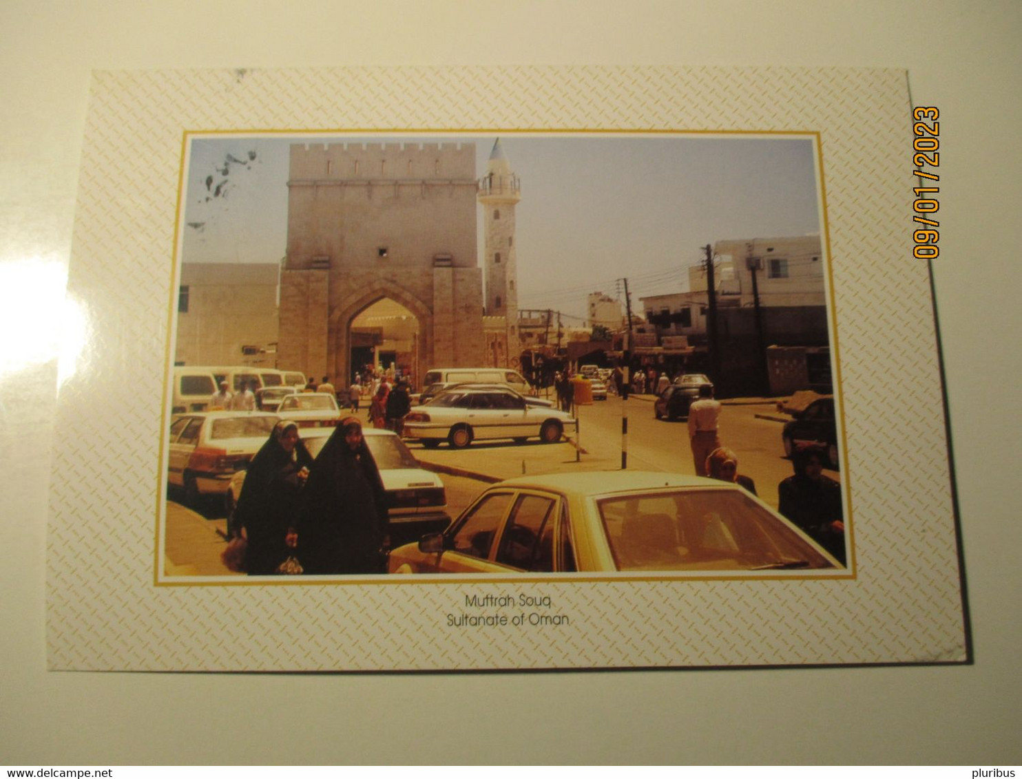 MUTTRAH SOUQ SULTANATE OF OMAN , MARKET MOSQUE AUTOMOBILES POSTCARD TO SWITZERLAND    , 3-25 - Oman