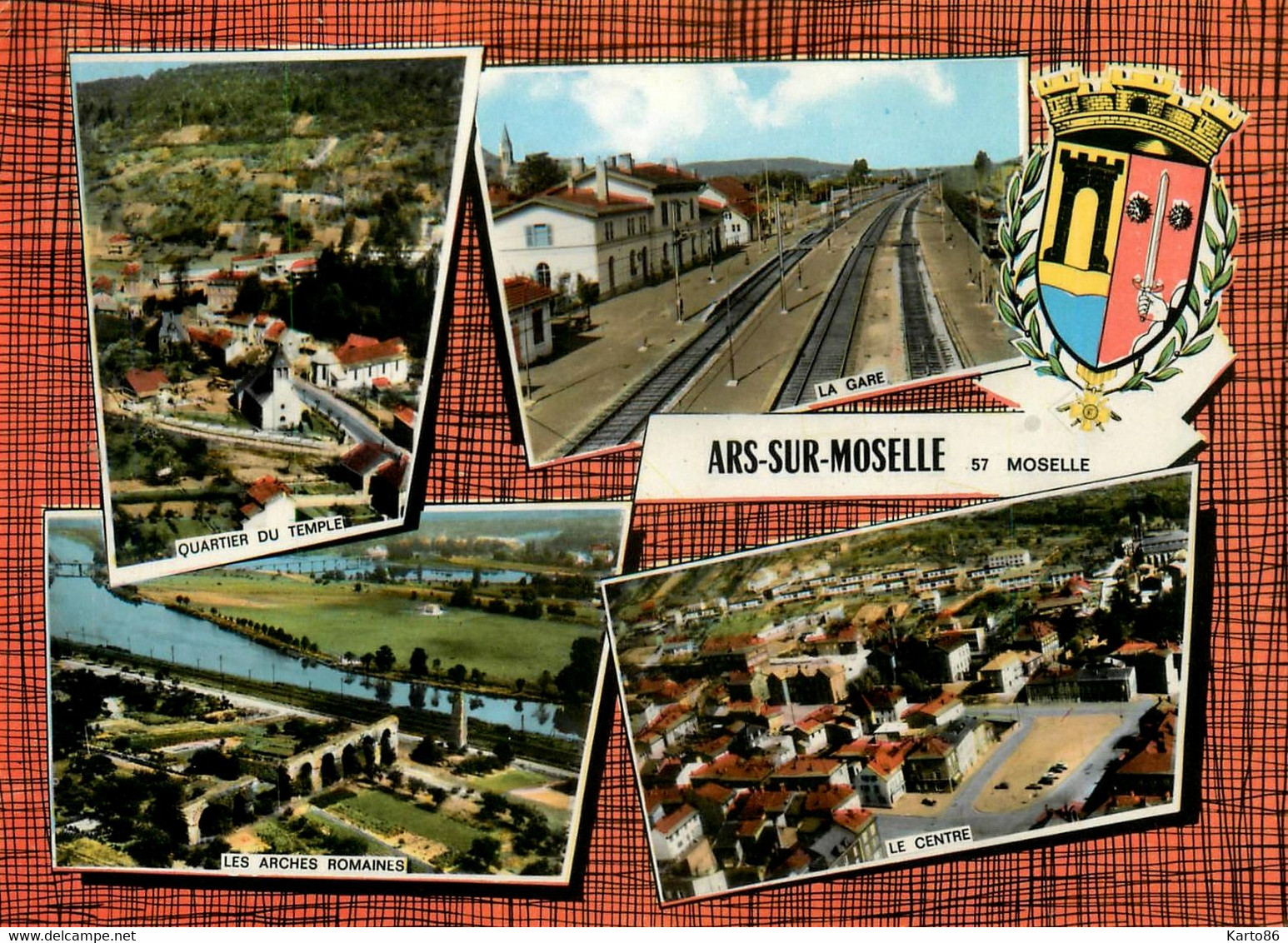 Ars Sur Moselle * Souvenir Du Village 4 Vues * La Gare , Le Centre ... - Ars Sur Moselle