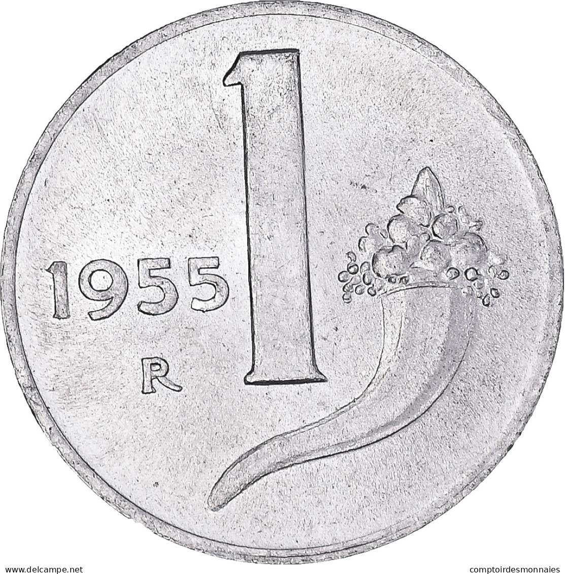 Monnaie, Italie, Lira, 1955, Rome, TTB+, Aluminium, KM:91 - 1 Lira