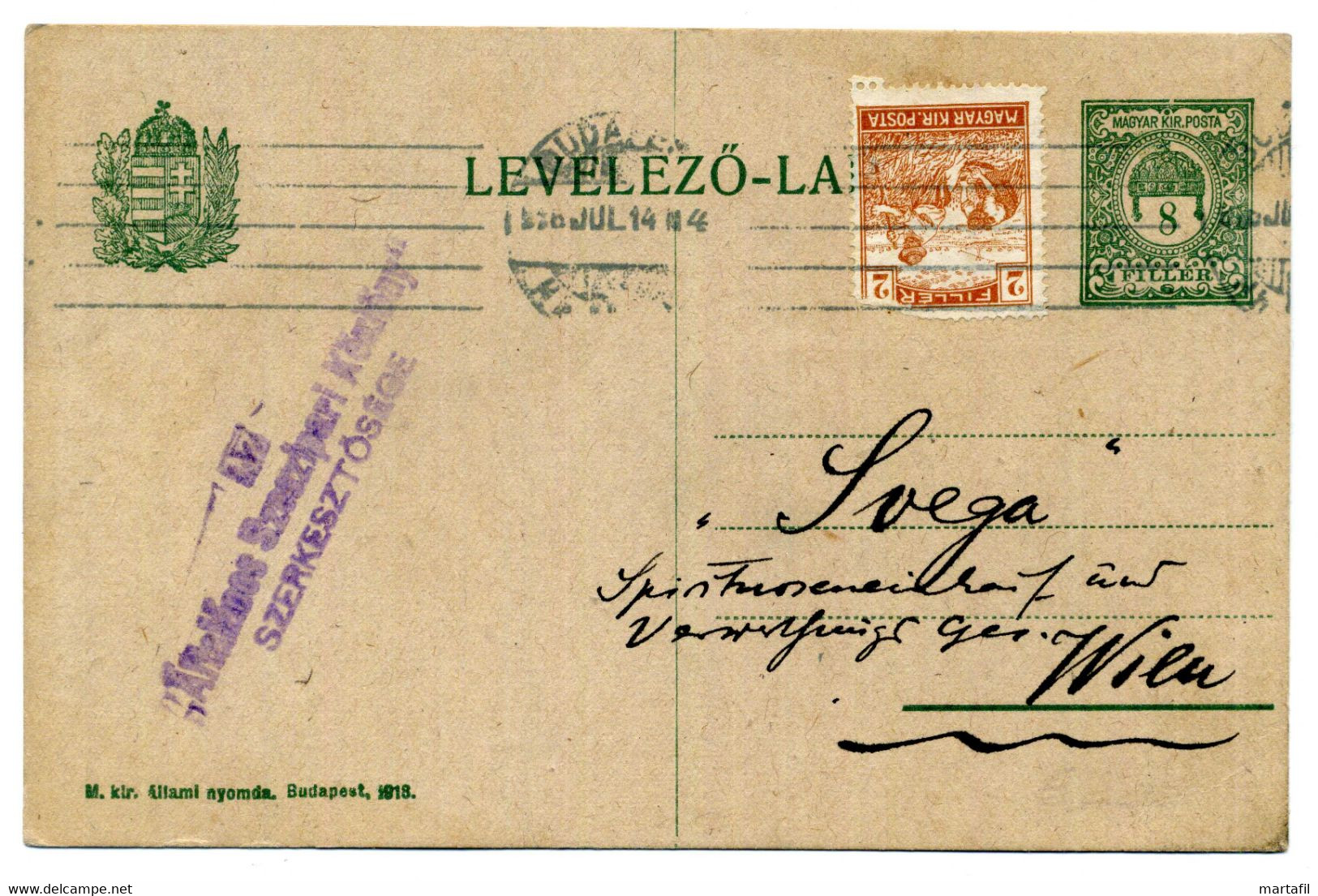 1914 Intero Spedito A WIEN - Lettres & Documents