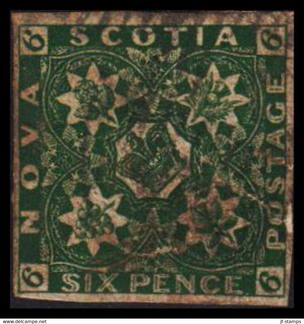 1851-1857. NOVA SCOTIA CROWN IN ORNAMENT SIX PENCE. Defect And Repaired.  - JF528312 - Lettres & Documents