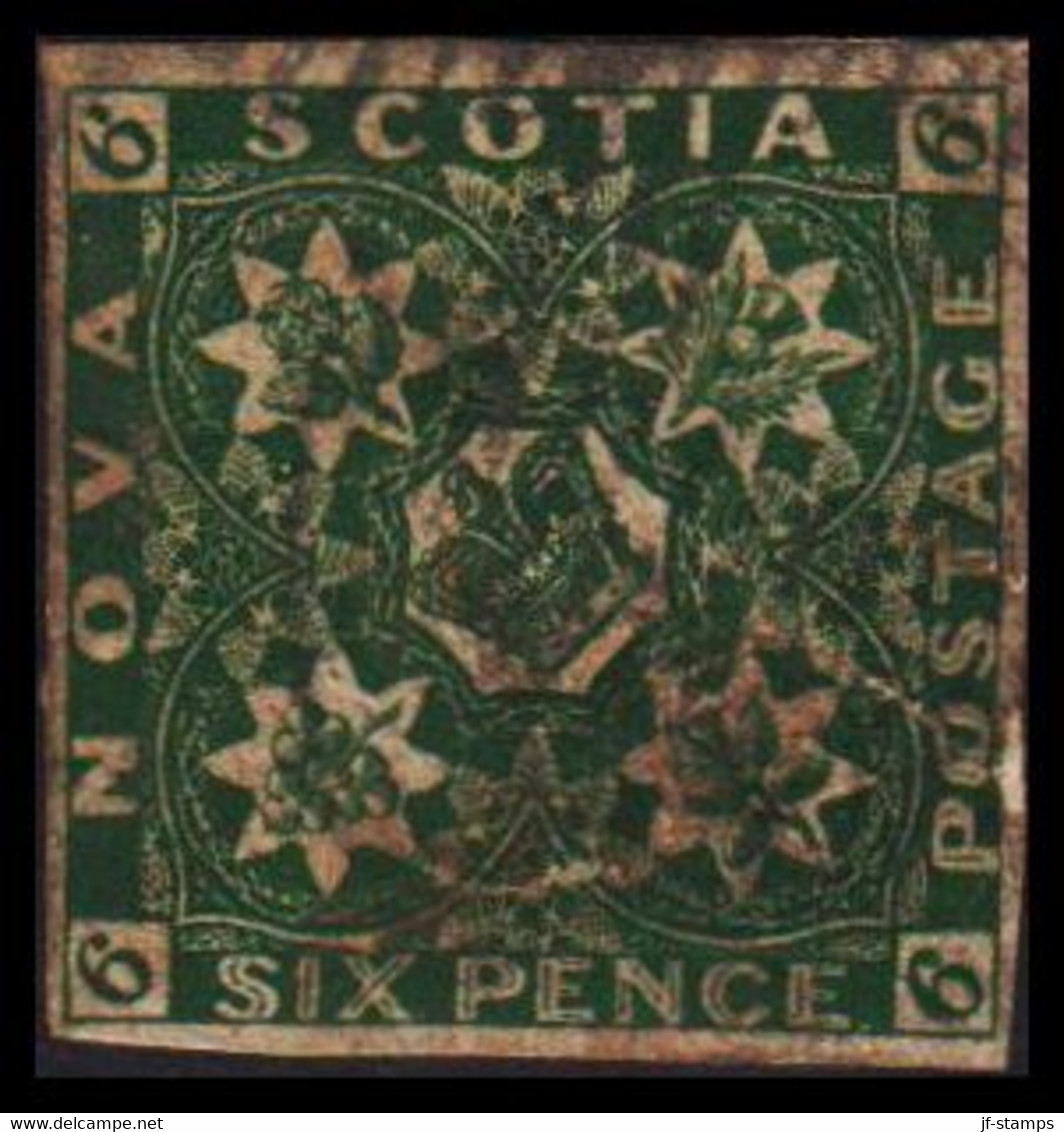 1851-1857. NOVA SCOTIA CROWN IN ORNAMENT SIX PENCE. Defect And Repaired.  - JF528312 - Briefe U. Dokumente