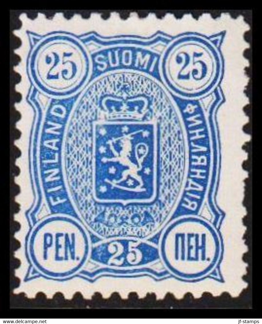 1889. Coat Of Arms. "Three-numbered". Perf. 12½. 25 P. Blue. Hinged. (Michel 31A) - JF528333 - Neufs