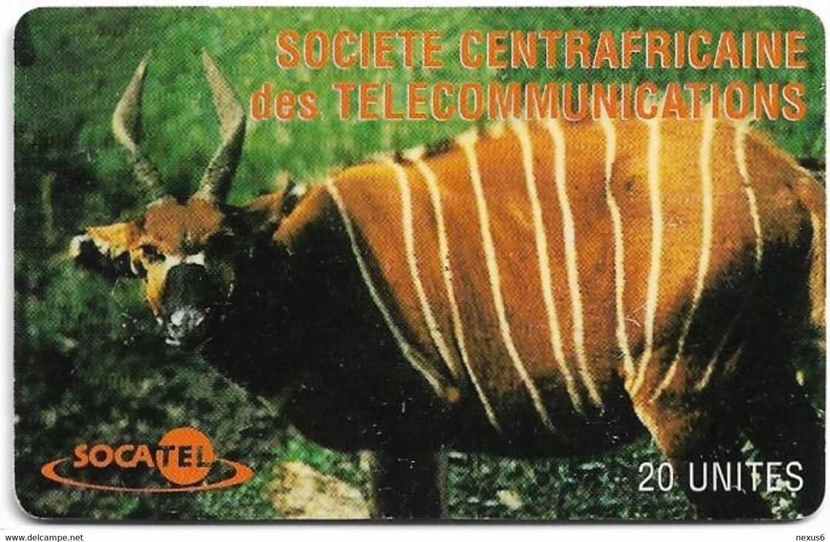 Central African Rep. - Socatel - Antelope, (Old Schlumberger Logo), SC7, 20Units, Used - Centraal-Afrikaanse Republiek