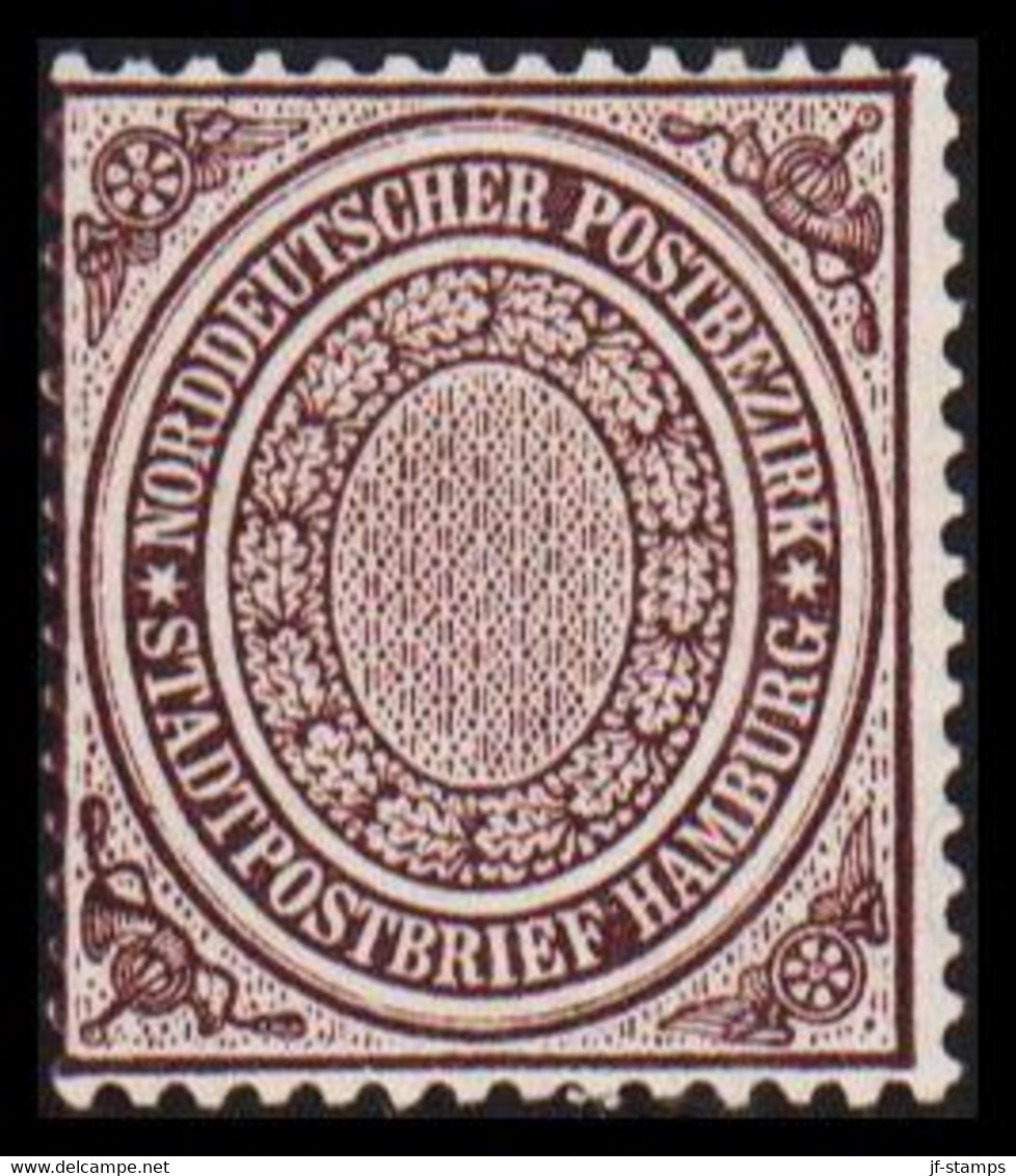 1869. NORDDEUTSCHER POSTBEZIRK.  STADTPOSTBRIEF HAMBURG (1½ Sch.) Hinged. - JF528575 - Postfris