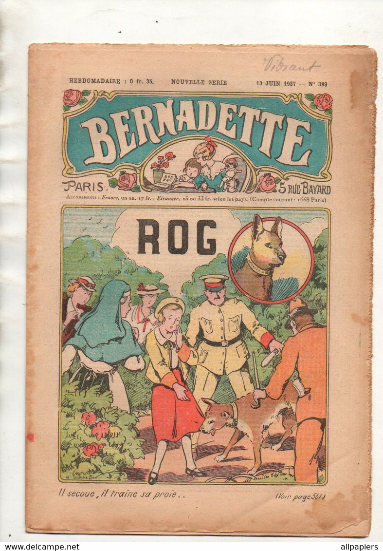 Bernadette N°389 Rog - Paroles Et Partitions Les Fraises Des Bois - Une Aventure De La Mère Michel - Chanson Des Foins - Bernadette