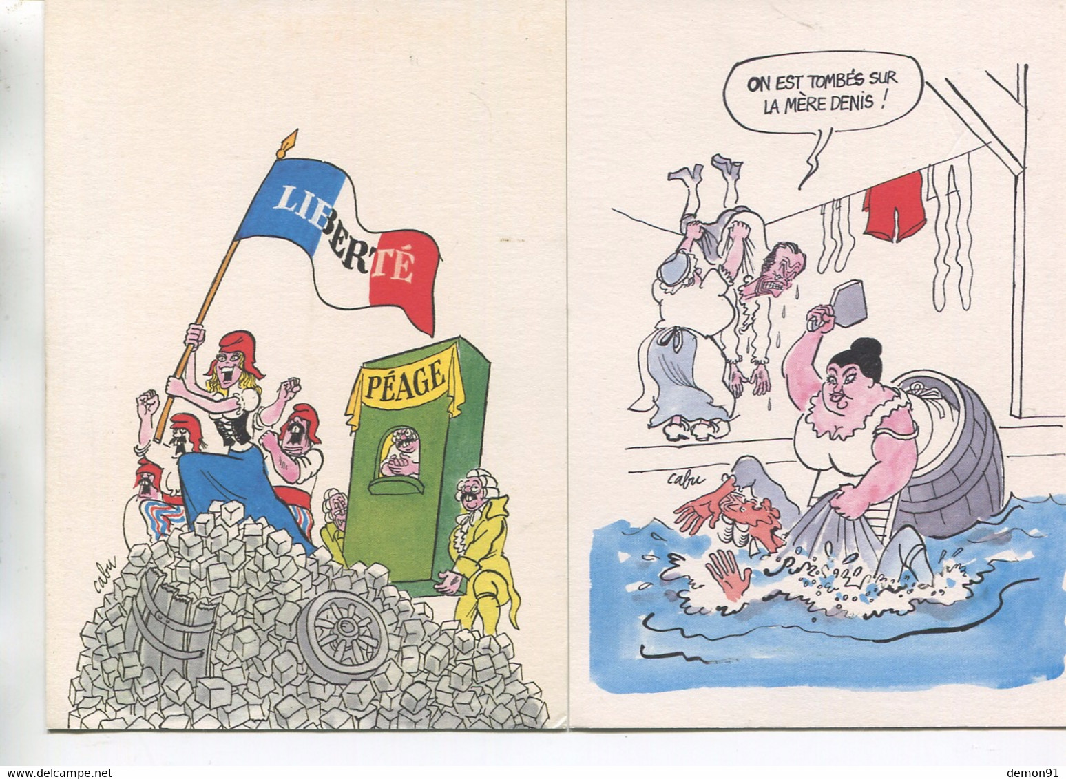 Humour - Lot De 2 CPM Bicentenaire Révolution Française La Mère Denis Et Péage - Dessin De Cabu - TBE - Cabu
