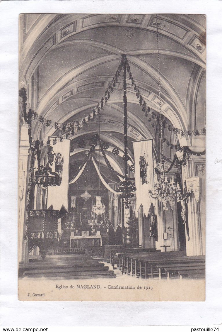 CPA :  14 X 9  - Eglise  De  MAGLAND.  -  Confirmation  De 1913 - Magland