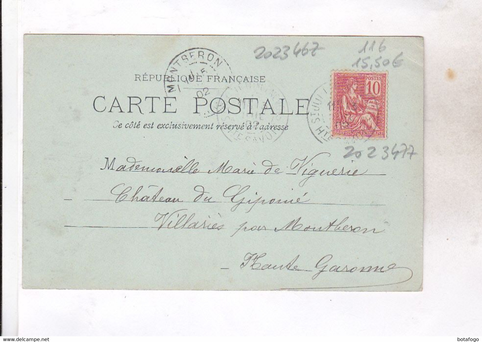 CPA DPT 74  ENTREE DE L EGLISE DE ST JULIEN EN GENEVOIS ,   En 1902! (voir Timbre) - Saint-Julien-en-Genevois
