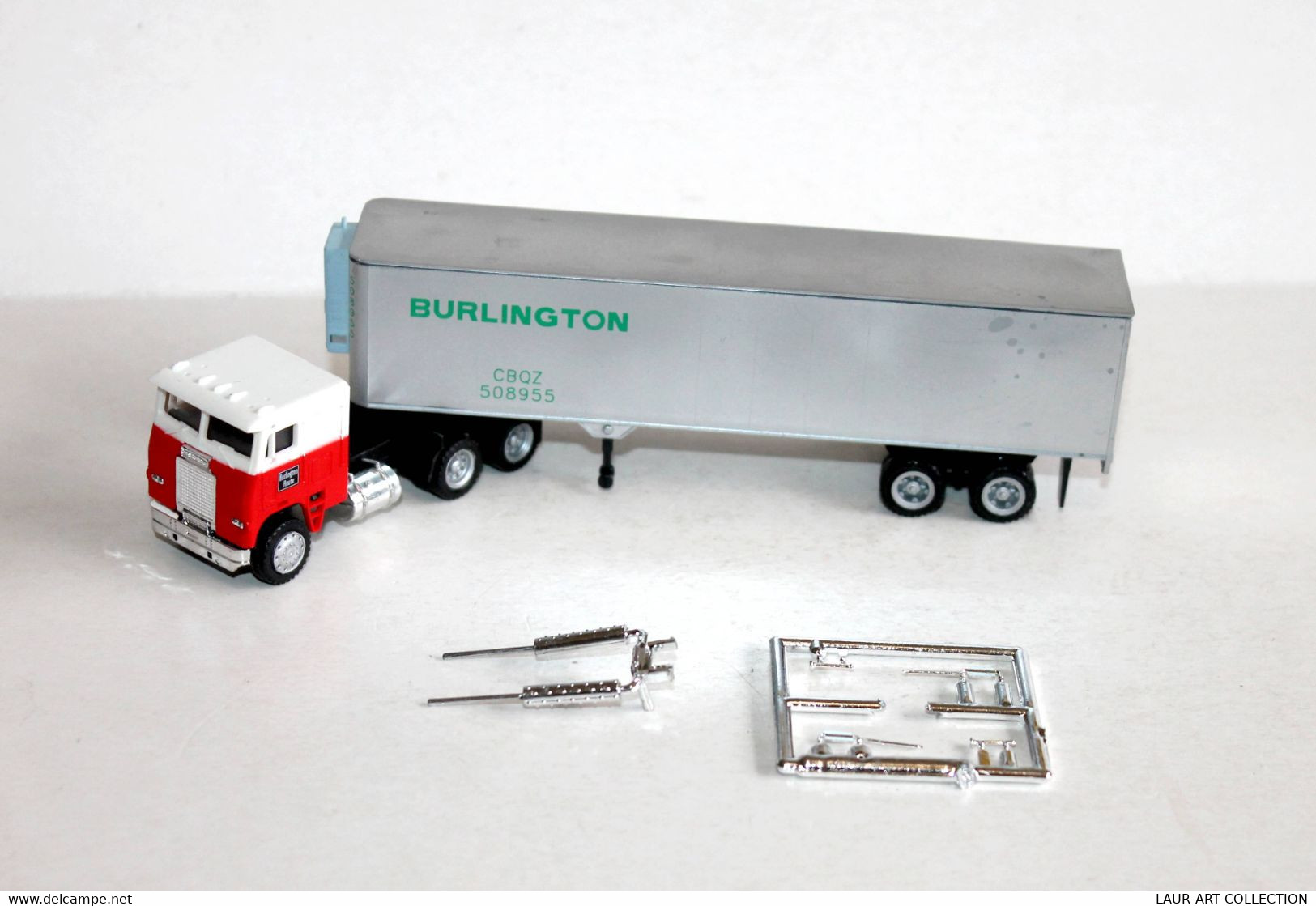 CAMION POIDS LOURD 1/87 - TRANSPORT: BURLINGTON ROUTE - TRACTEUR + SEMI REMORQUE - AUTOMOBILE MINIATURE (1712.21) - Echelle 1:87