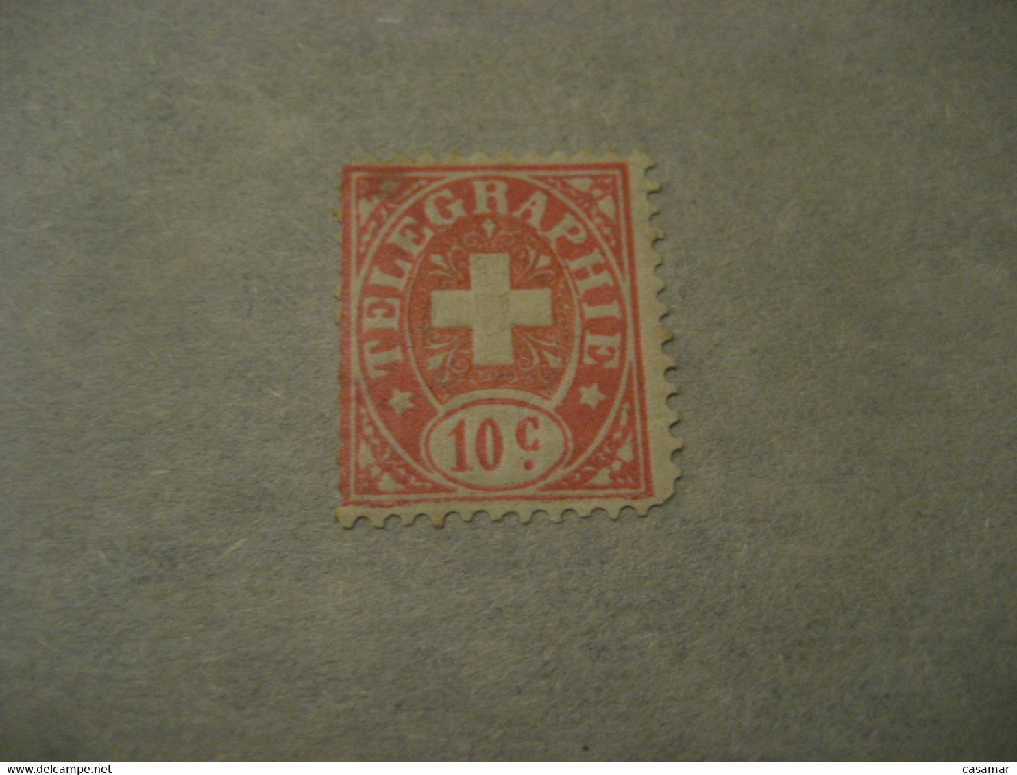 10c TELEGRAPHIE Telegraph SWITZERLAND Fiscal Revenue Suisse Slight Damaged - Telegraafzegels