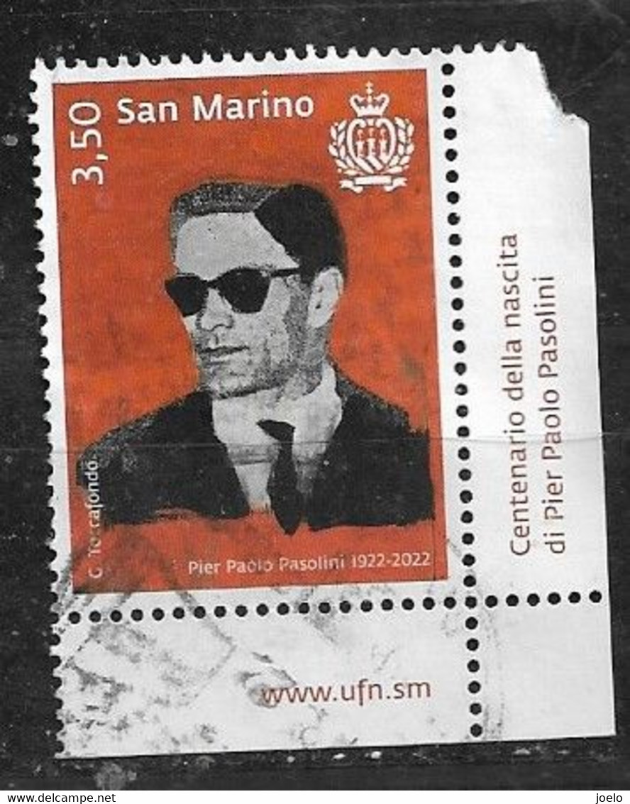 SAN MARINO 2022 BIRTH CENTENARY PIER PAOLO PASOLINI - Oblitérés